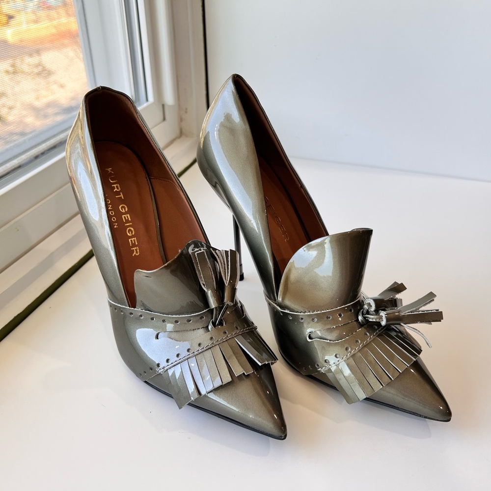 Kurt Geiger London Bond Women's Gray Tassel Heels 37 - Picture 1 of 16